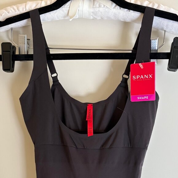 NWT Spanx Shape My Day Open Bust Mid Thigh Bodysuit Shapewear Black Size Small - Picture 3 of 9
